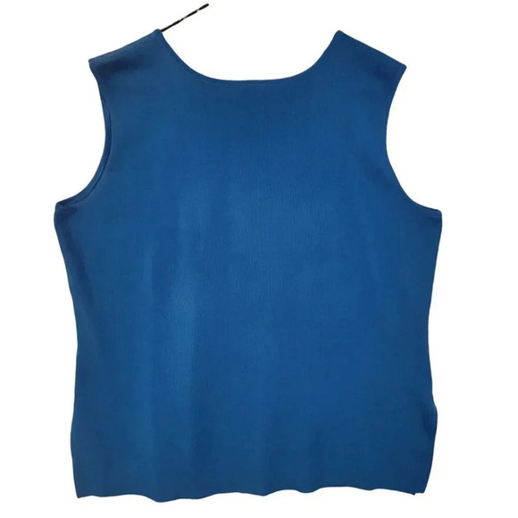 Misook Knit Tank Top Women's Royal Blue Crew Neck Pullover Sleeveless Size 1X - Picture 4 of 10